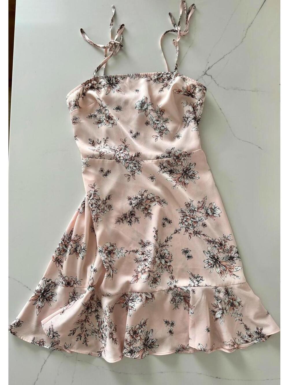 Express Floral Print Pink Mini Summer Dress Size XS